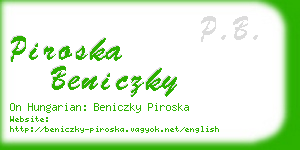 piroska beniczky business card